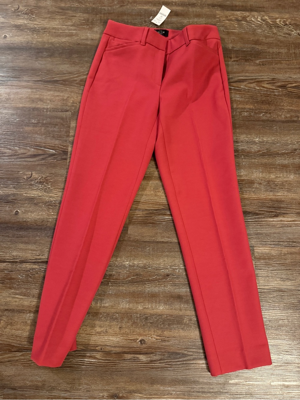 White House Black Market Red Straight-Leg Dress Pants